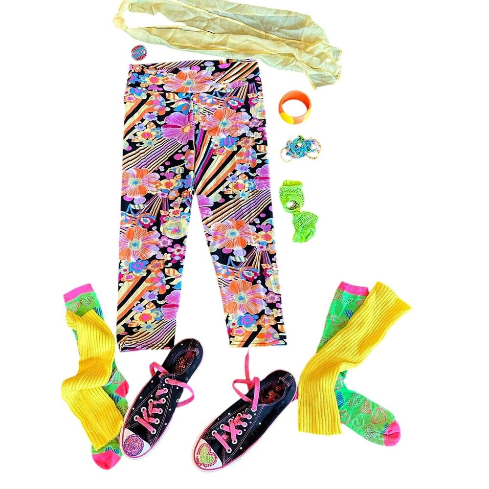 Adults 80’s Theme Costume Party Accessories and Converse Shoes